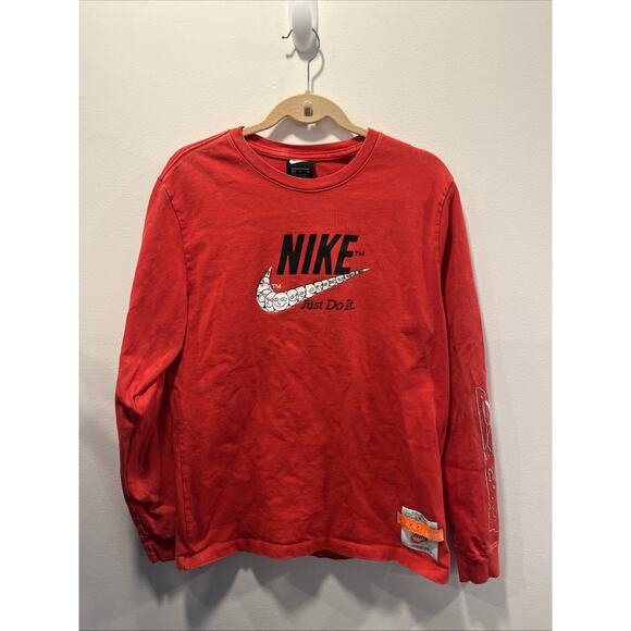 Nike Wash Drip Long Sleeve Shirt University Red DC2724-657 Men's Medium B103 - Picture 1 of 7